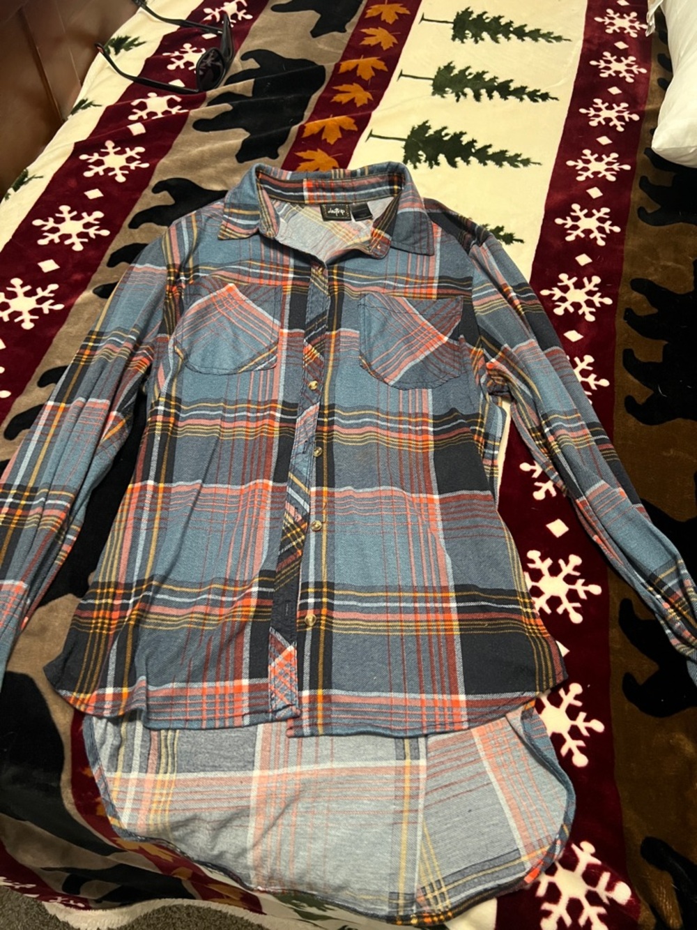 Daytrip Plaid Shirt in Blue, Red, Yellow